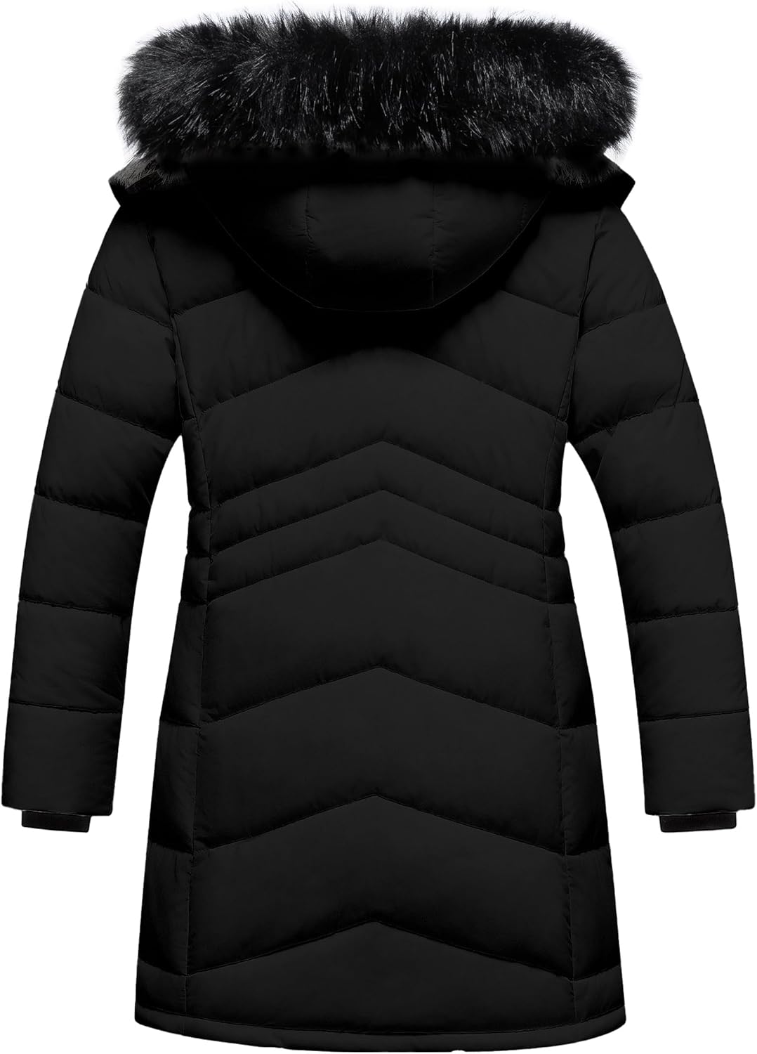 Girl's Winter Coats Kids Waterproof Long Puffer Jacket Thicken Fleece Lined Ski Parka with Detachable Fur Hooded - Image 2