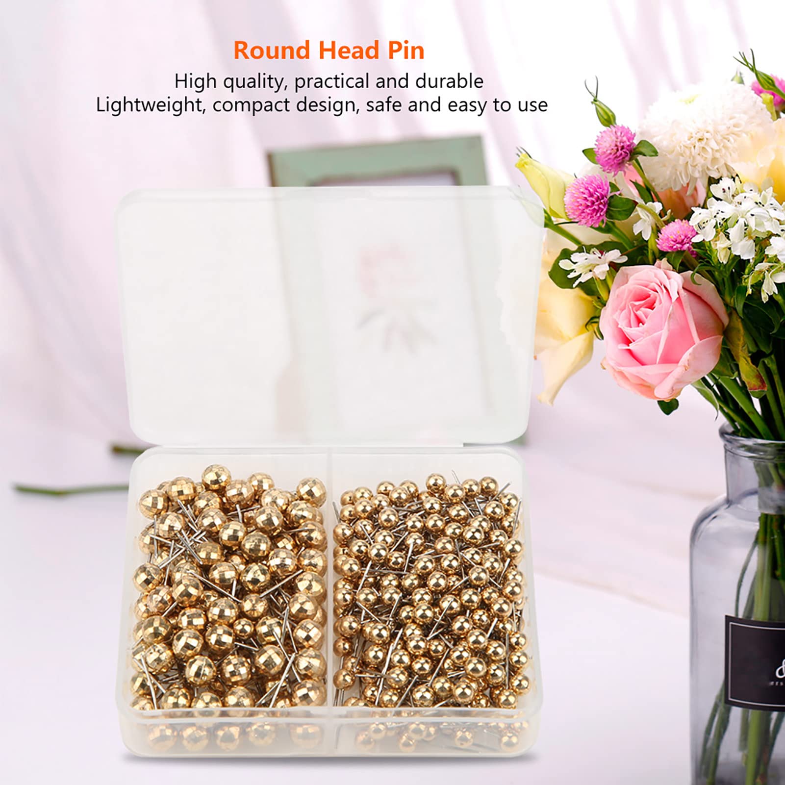 Puntaspilli In Bottiglia Di Vetro Con 200 Spilli A Testa Grande - Kit Cucito Fai Da Te, Decorazione Per Casa E Matrimoni, Idea Regalo