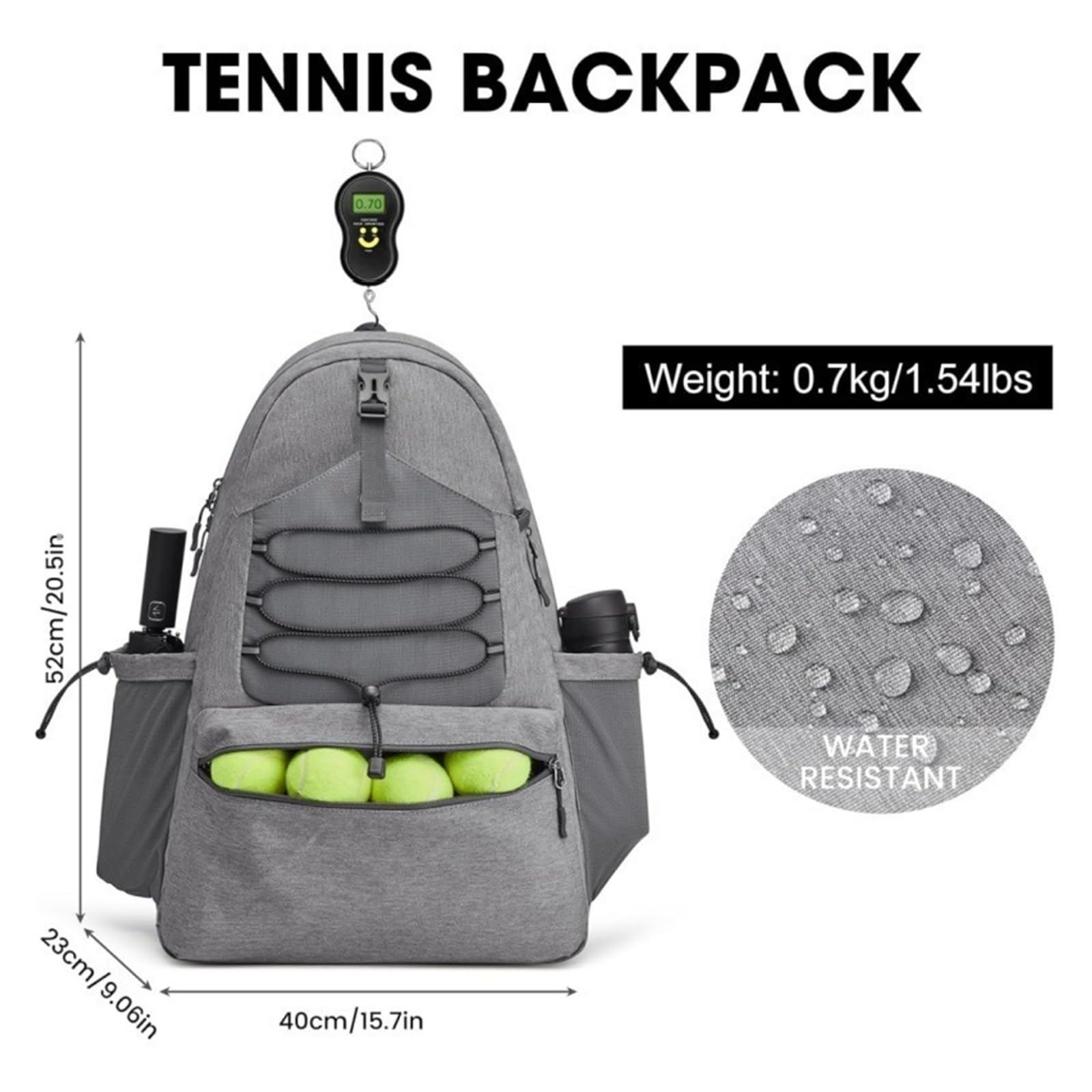 Borsa Da Tennis Zaino Uomo E Donna Di Grandi Dimensioni Può Contenere 4 Racchette Dispone Uno Scomparto for Le Scarpe