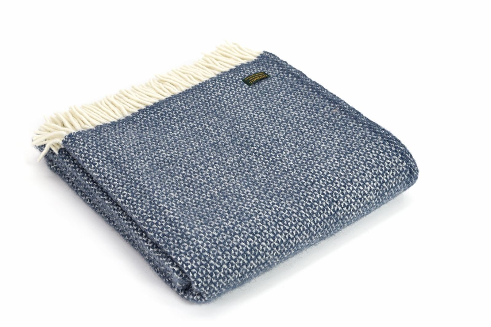 Tweedmill Textiles Blue Illusion Pure New Wool Blanket Throw Rug - Slate - British Made