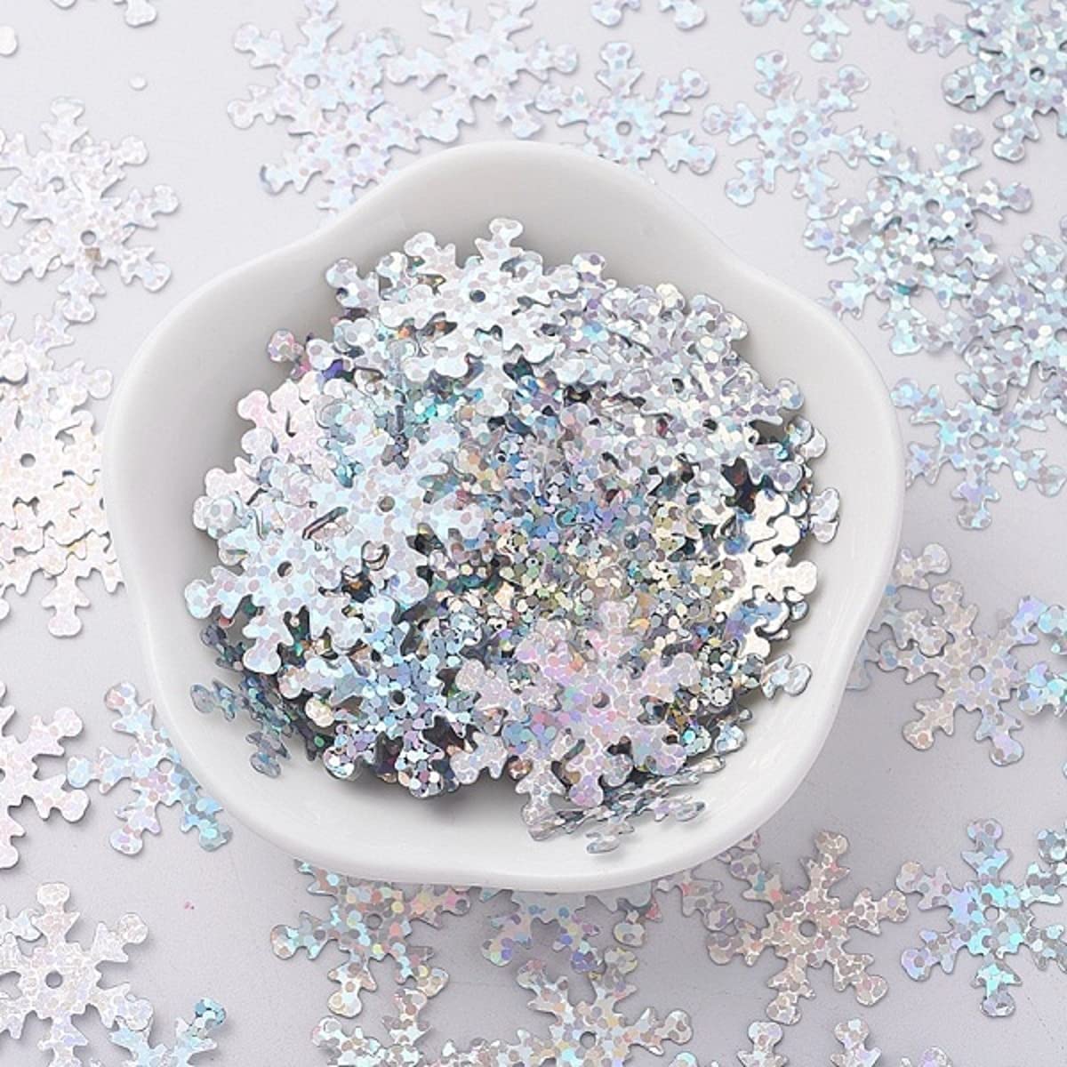 30g Snowflake Glitter Sequins For DIY Crafts Christmas Table Confetti Sparkling Snowflakes For