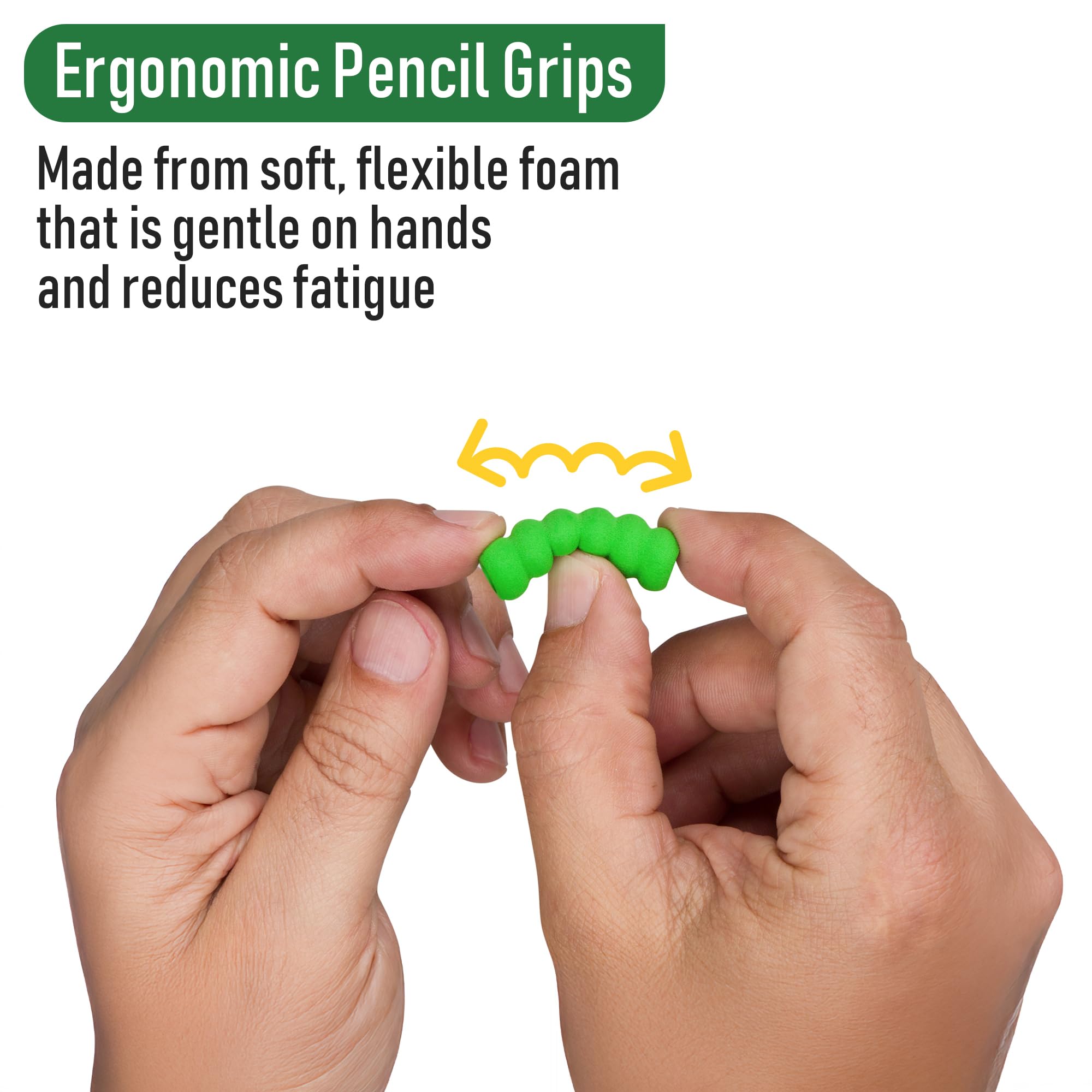 Pencil Grip The Classics Geriffelter Schaumstoffgriff, ergonomische Schreibhilfe, für Rechts- oder Linkshänder, verschiedene Farben, 12 Stück