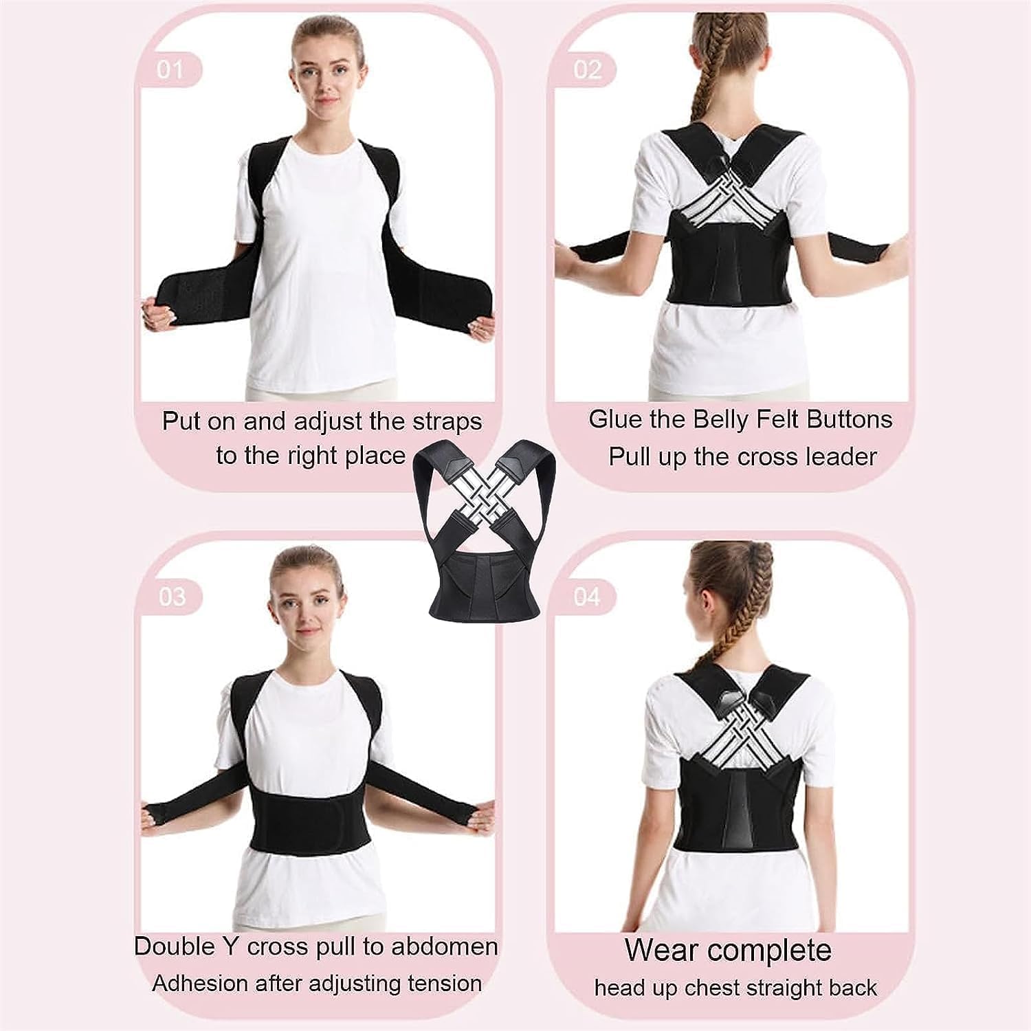 HEVIR Back Brace Belt | Back Posture Corrector Pain Relief | Shoulder & Back Support Belt | Spine Straightener Brace | Universal Size for Men and Women 1