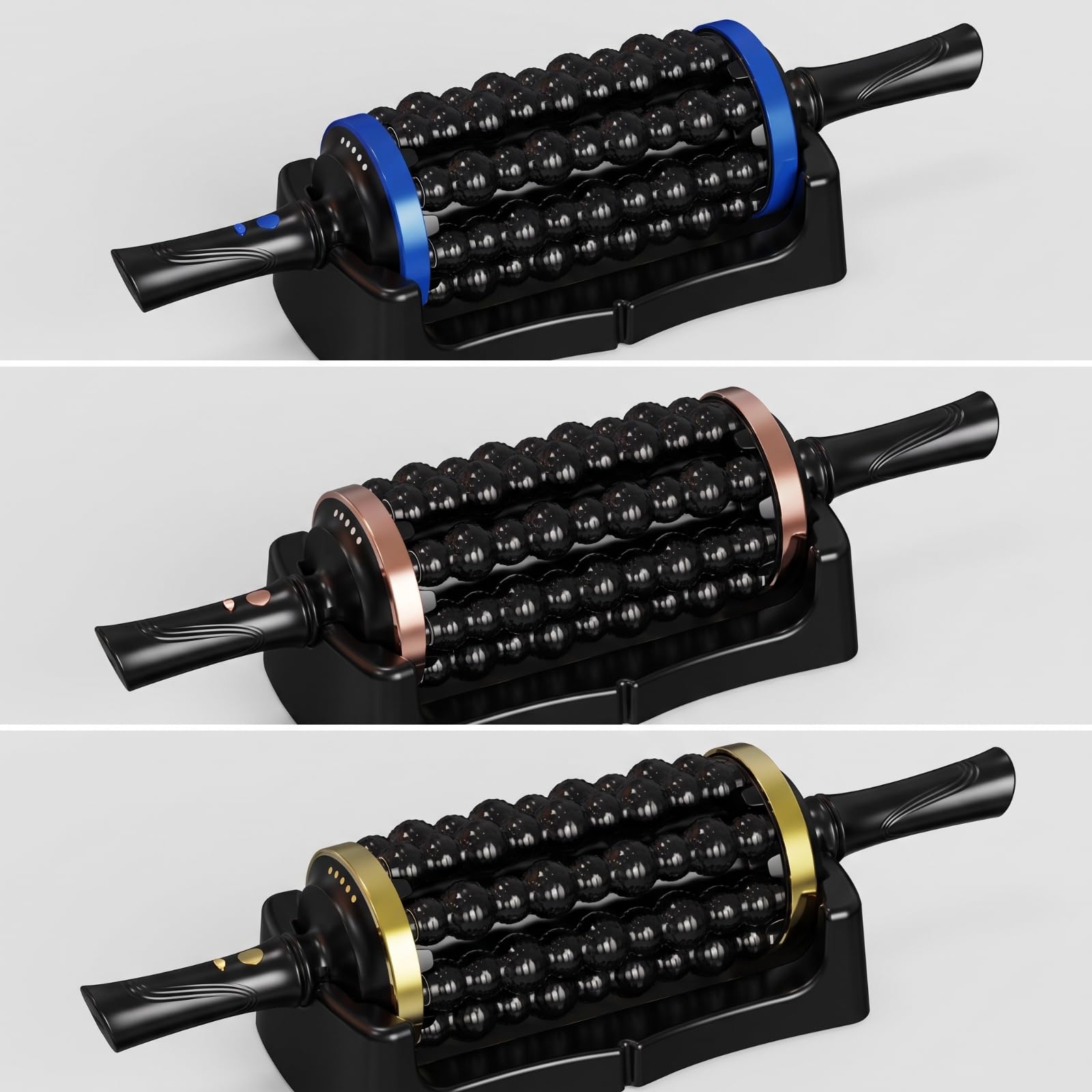 Rullo Massaggiante Elettrico Portatile Rullo Massaggiatore Dispositivo 8 Elementi Rotanti per Impasto Profondo E Continuo Ricarica in 3 Ore Potenza 28, Oro