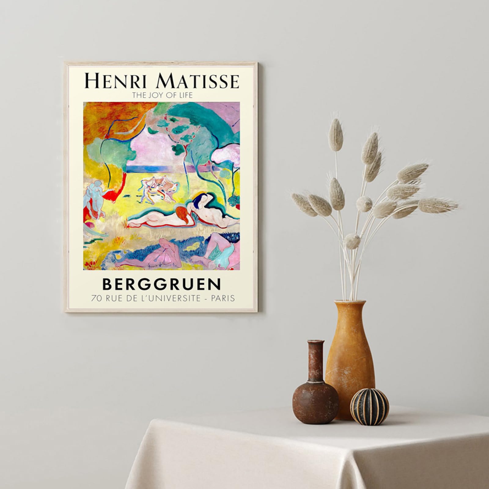 Yangld Astratto Matisse Body Line Nero Beige Boho Poster Tela Pittura Minimalista Wall Art Stampa Immagini Home Decor 11.8x15.7(30x40cm) x3 Senza cornice