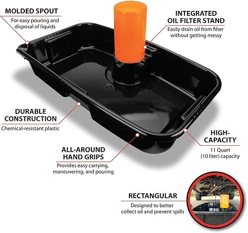 Vista 15 de Performance Tool W4072 Bandeja de drenaje de aceite portátil extra grande de 7.5 galones, (28.4 L)