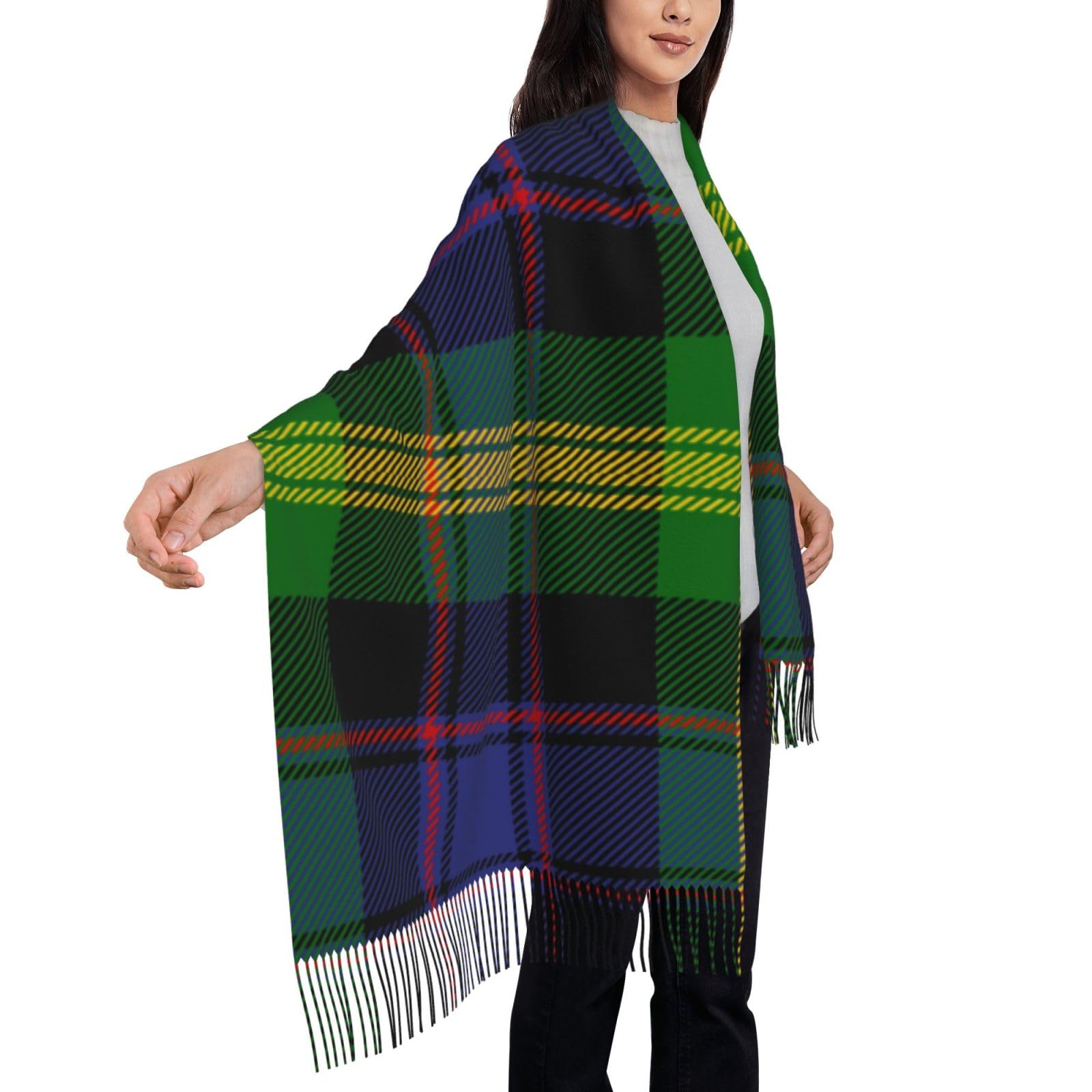 peiyeety Scottish Clan Watson Tartan Plaid Scarf for Women Plaid Soft Cashmere Feel Pashmina Shawl Wraps, Cozy and Lightweight for Daily & Holiday Wear