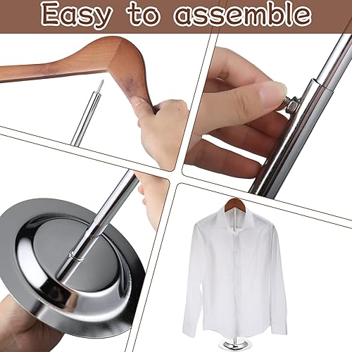 Miniatura 4 de Barydat 4 piezas de exhibición de camisetas ajustables para adultos, soporte de hombro flexible, soporte portátil de exhibición de camisetas para