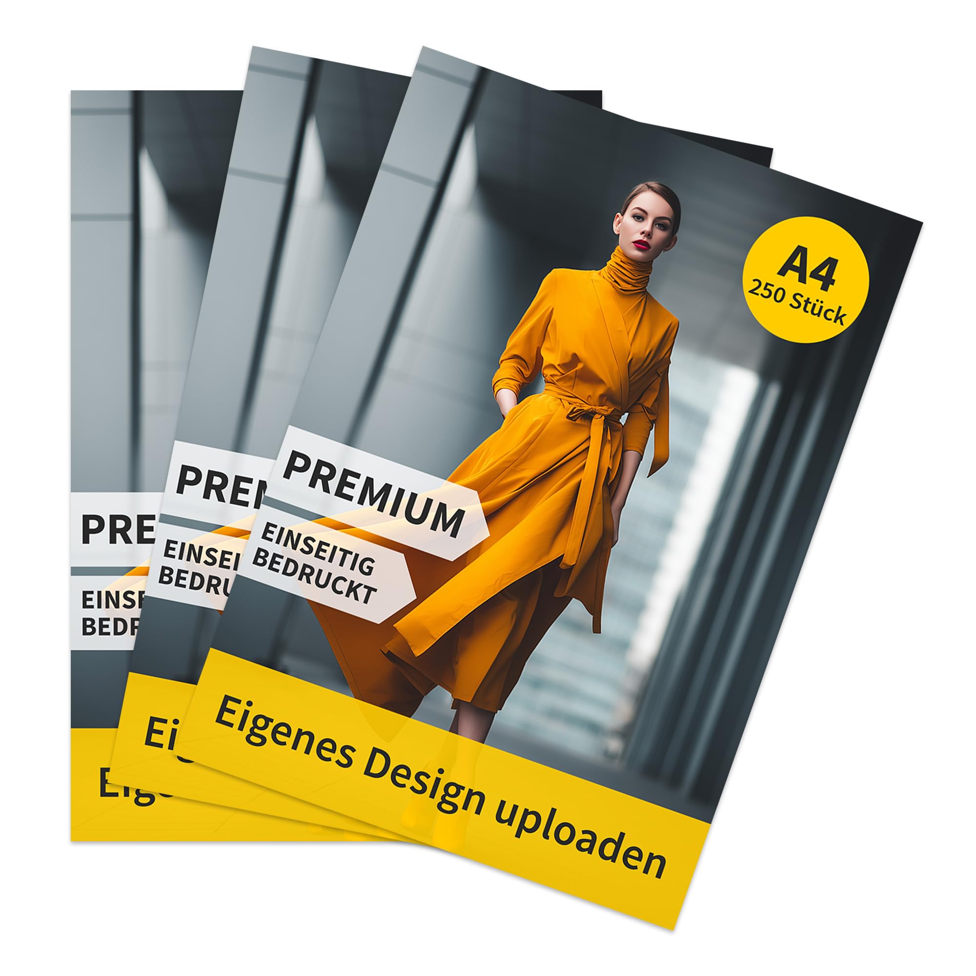 Flyer - 250 Stück - A4 - hoch - Premium 250g matt | Flyer drucken, 250 Stück, A4, Hochformat, Premium, 250g Papier, matt
