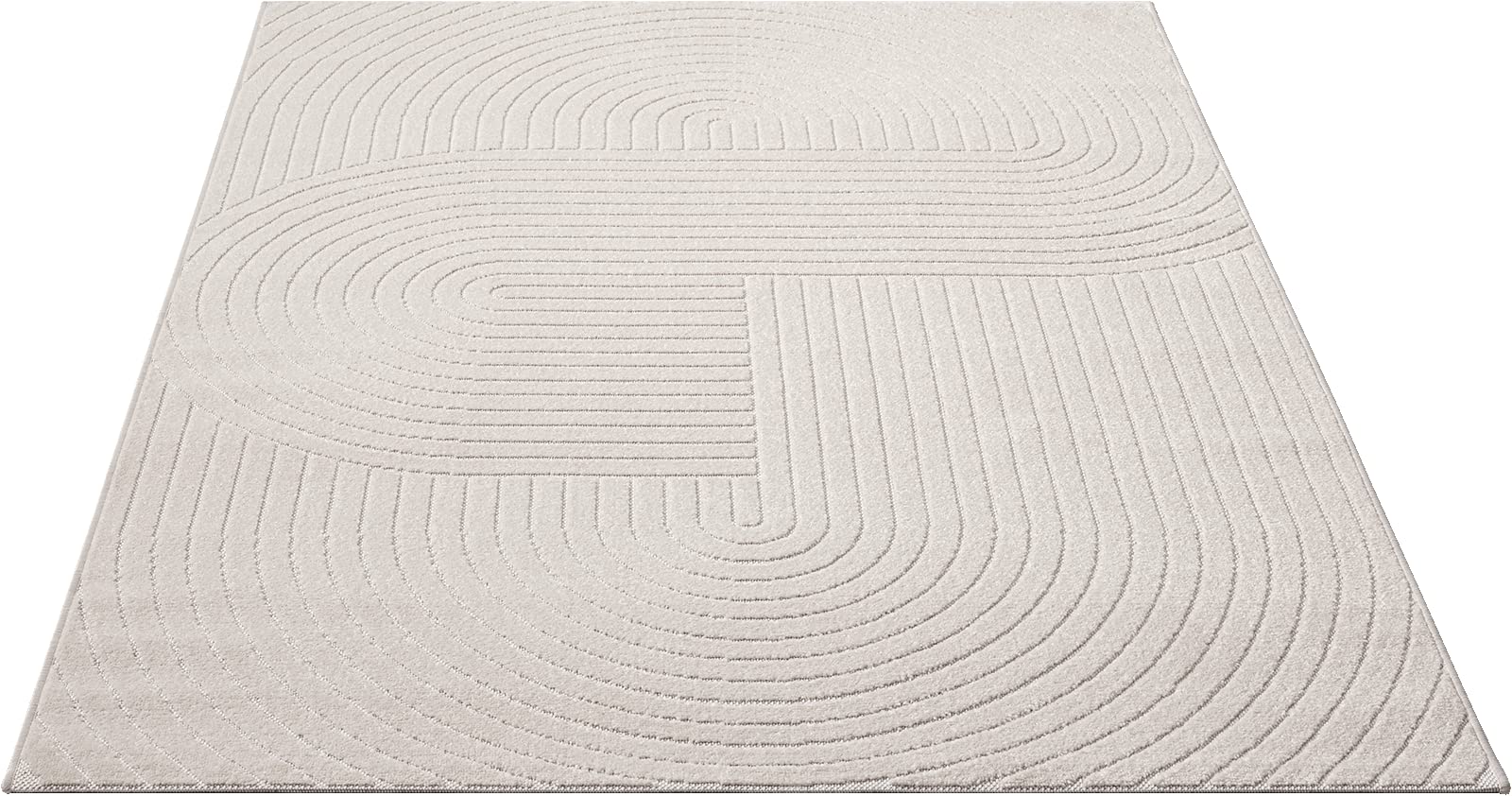 the carpet Santo Plus Tapis d'extérieur résistant aux intempéries – Tapis de Balcon de qualité supérieure Crème – Tapis bohème en polypropylène 120 x 160 cm