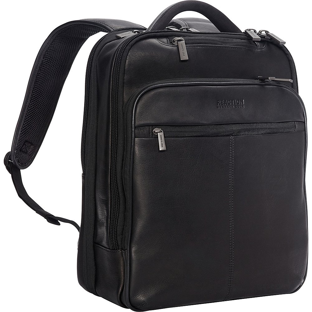 Kenneth Cole Reaction Manhattan Colombian Leather Slim 16" Laptop Checkpoint Anti-Theft RFID Business Backpack, Manhattan Columbia Leather Laptop Backpack RFID Business, School, Travel Computer
