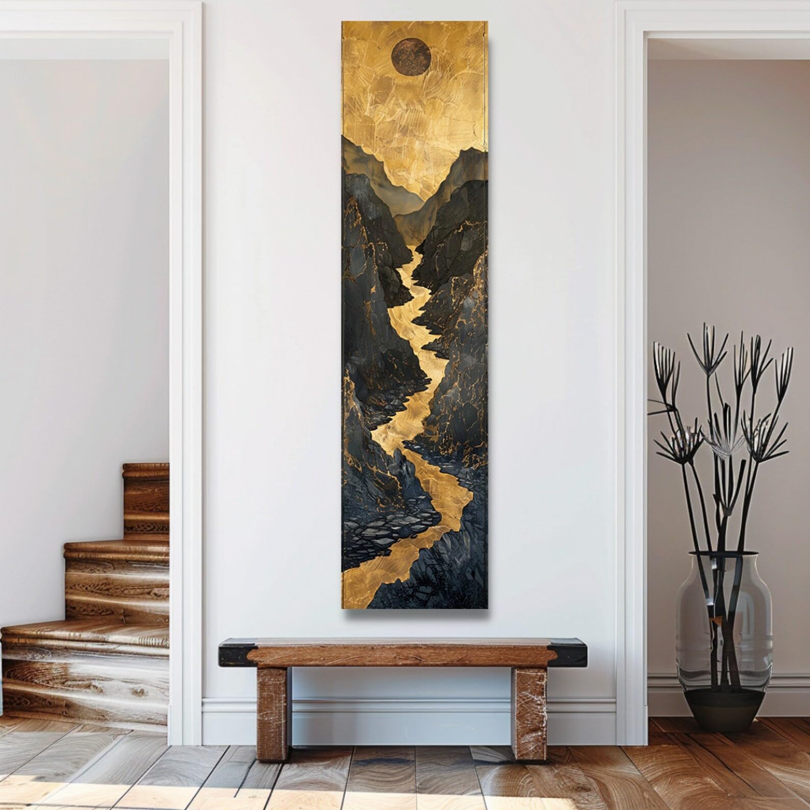 XBTYKPB Long Narrow Wall Art, Tall Narrow Wall Art, Long Vertical Wall Art, Large vertical art, Print, Canvas Painting(55x110cm/Frameless)