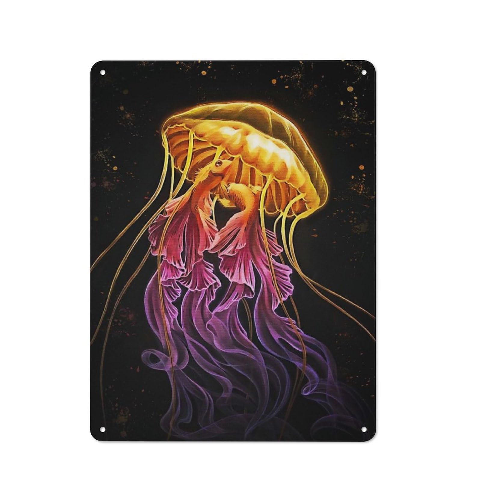 Junmoney Style-10 Cottage Style Jellyfish New Art Country Metal Sign 40X30cm, Farmhouse Wall Decor For Farmhouse Kitchen, Pantry Or Dining Area