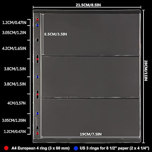 Miniatura 2 de IN0101 - Fundas de moneda para coleccionistas, 12 hojas de papel de PVC sin ácidos, páginas de bolsillo para monedas, suministros de colección de