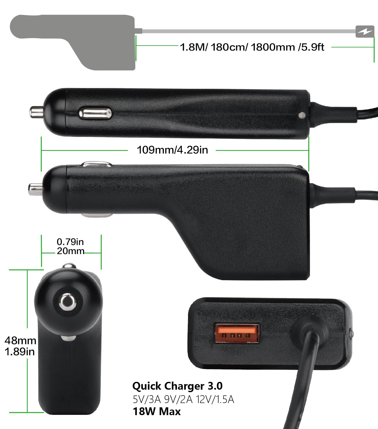 Adaptateur secteur pour Panasonic Toughbook CF-18 CF-19 CF-20 CF-29 CF-30 CF-31 CF-33 CF-50 CF-51 CF-52 CF-53 CF-54 CF-73 FZ-G1 FZ-55 CF-C2 CF-T2 CF-T2 CF-T2 4 CF-T5. Série CF-Y5 CF - 180 cm