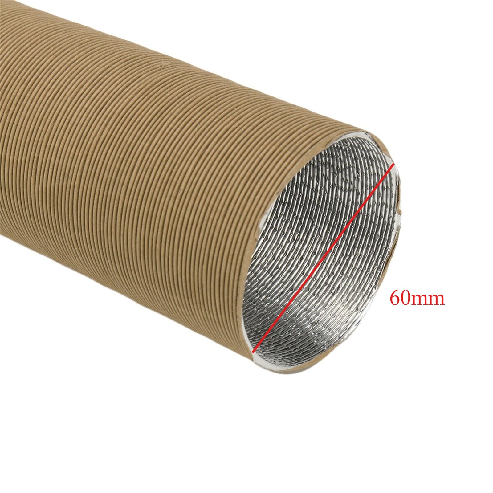 Qikaide Condotto estensibile in alluminio marrone da 300 cm per riscaldatori ad aria diesel per camper, camion, barca, macchina industriale 42 mm 60 mm 75 mm (60 mm)