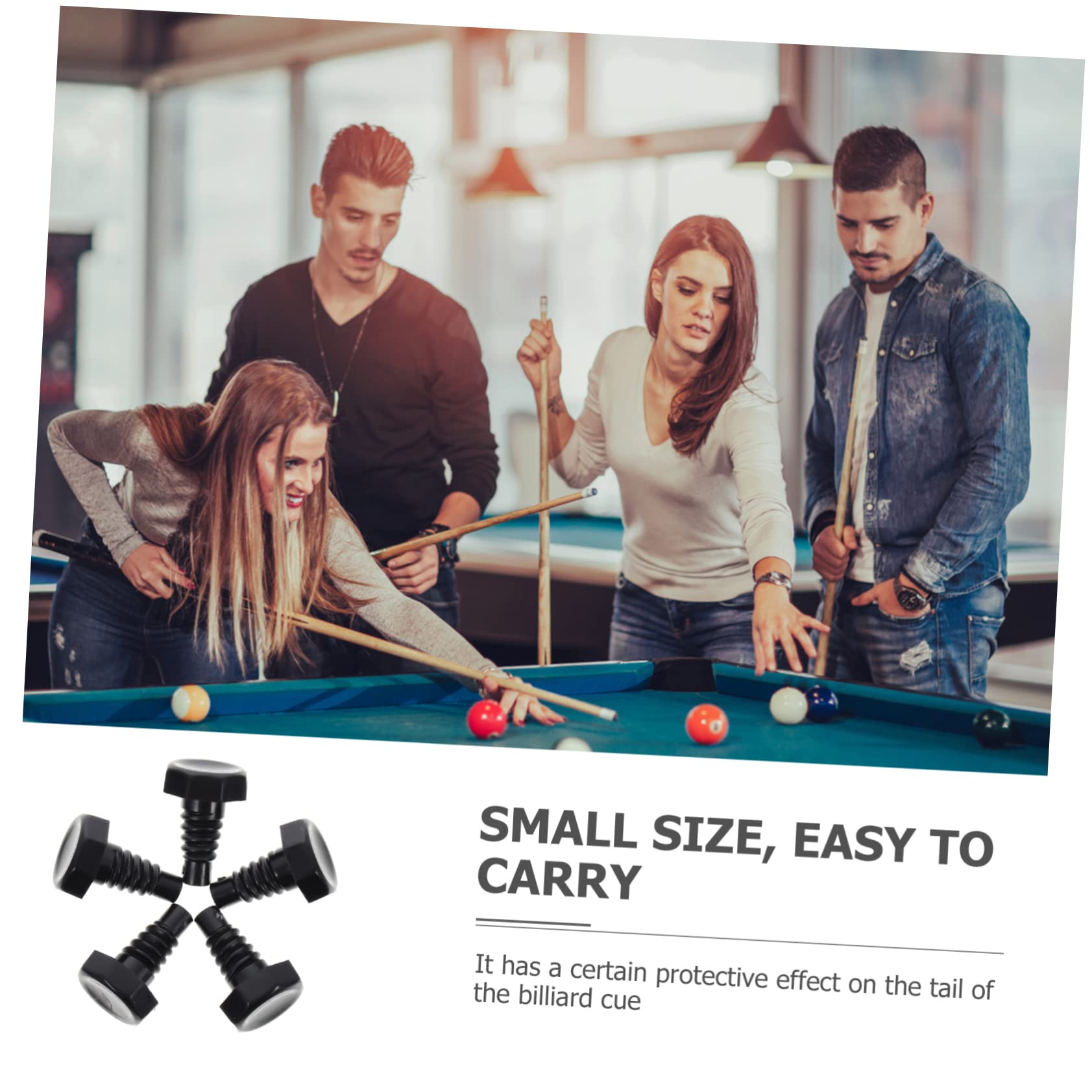 Mipcase Billiard Cue Billiard Supplies 5pcs Plastic Cue Protector Wear-Resistant Bottom Billiard Cue Tail Cover Easy Insertion