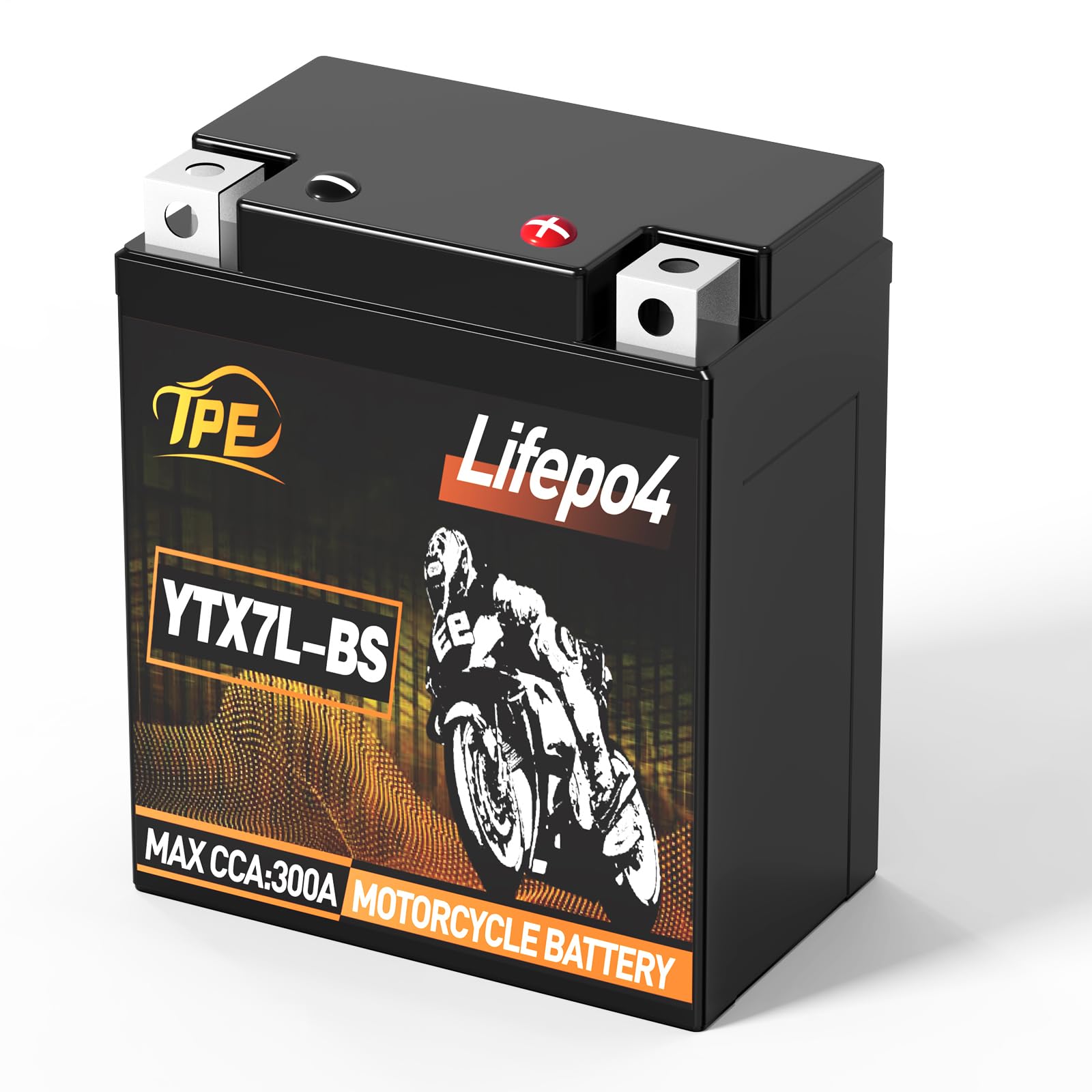 Lightweight 12V 3AH 300A Lithium Motorcycle Battery - High Energy Density, Long Life Cycle & BMS - Powersports LiFePO4 Engine Starter YTX7L-BS