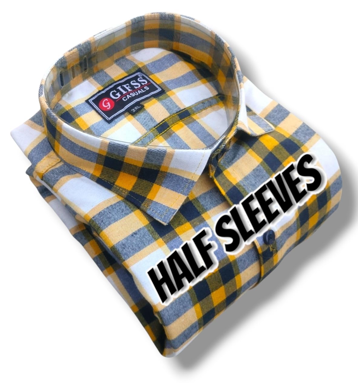gifss casuals Plus Size Full and Half Sleeves Cotton Checks Shirt for Men-picture-32