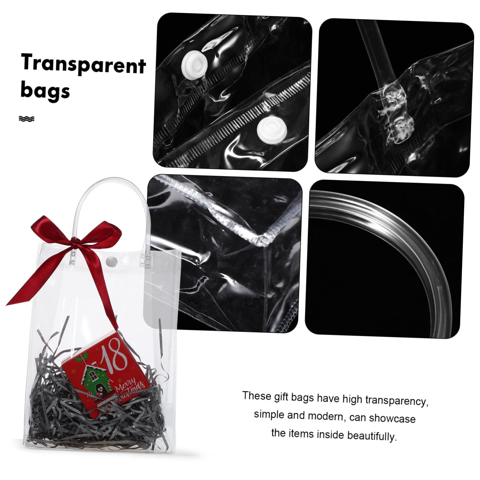 BCOATH Bolsas Transparentes Para Bodas 20piezas Asas Bolsa Plástica Para Fiestas