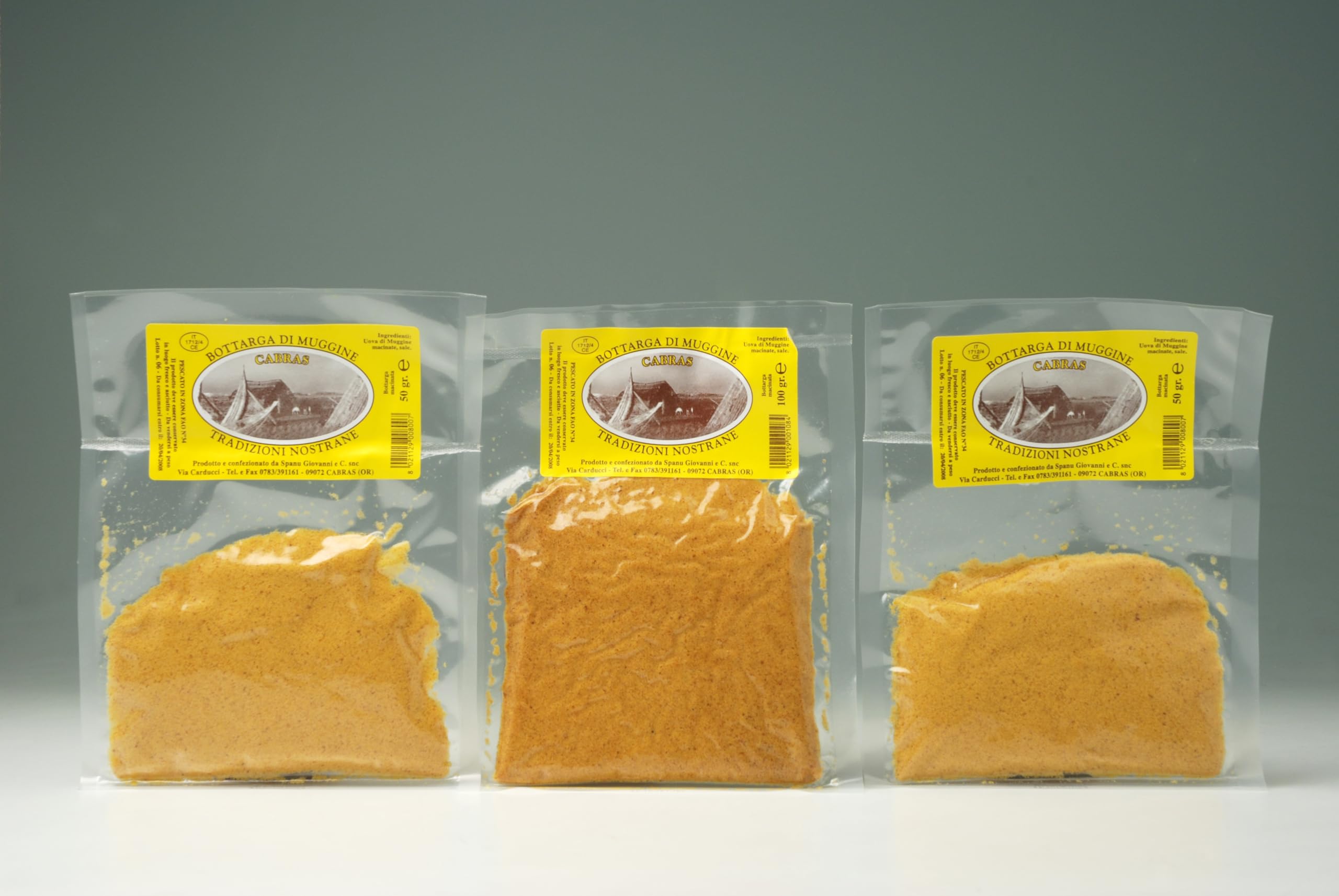 1 x 500 gr - Bottarga di Muggine Lavorata a Cabras Grattugiata - Prodotto Tipico Sardo - Busta da 500gr - Spanu Giovanni