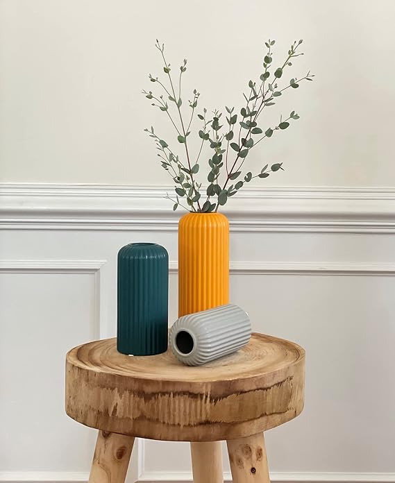 Rumi Decor Modern Ceramic Vase - Home Decor, Living Room & Dining Table Accent