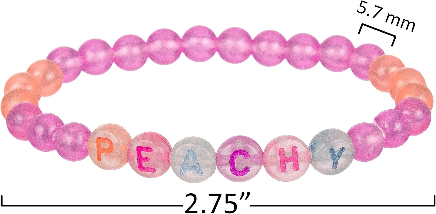 16pc Glow in the Dark Tear & Share Bracelets - Colorful Letter Beaded | Colorful Letter Beaded Bracelets. Novelty Message Party Favor Jewelry for Kids & Teens - Fun Best Friends Gift Sets