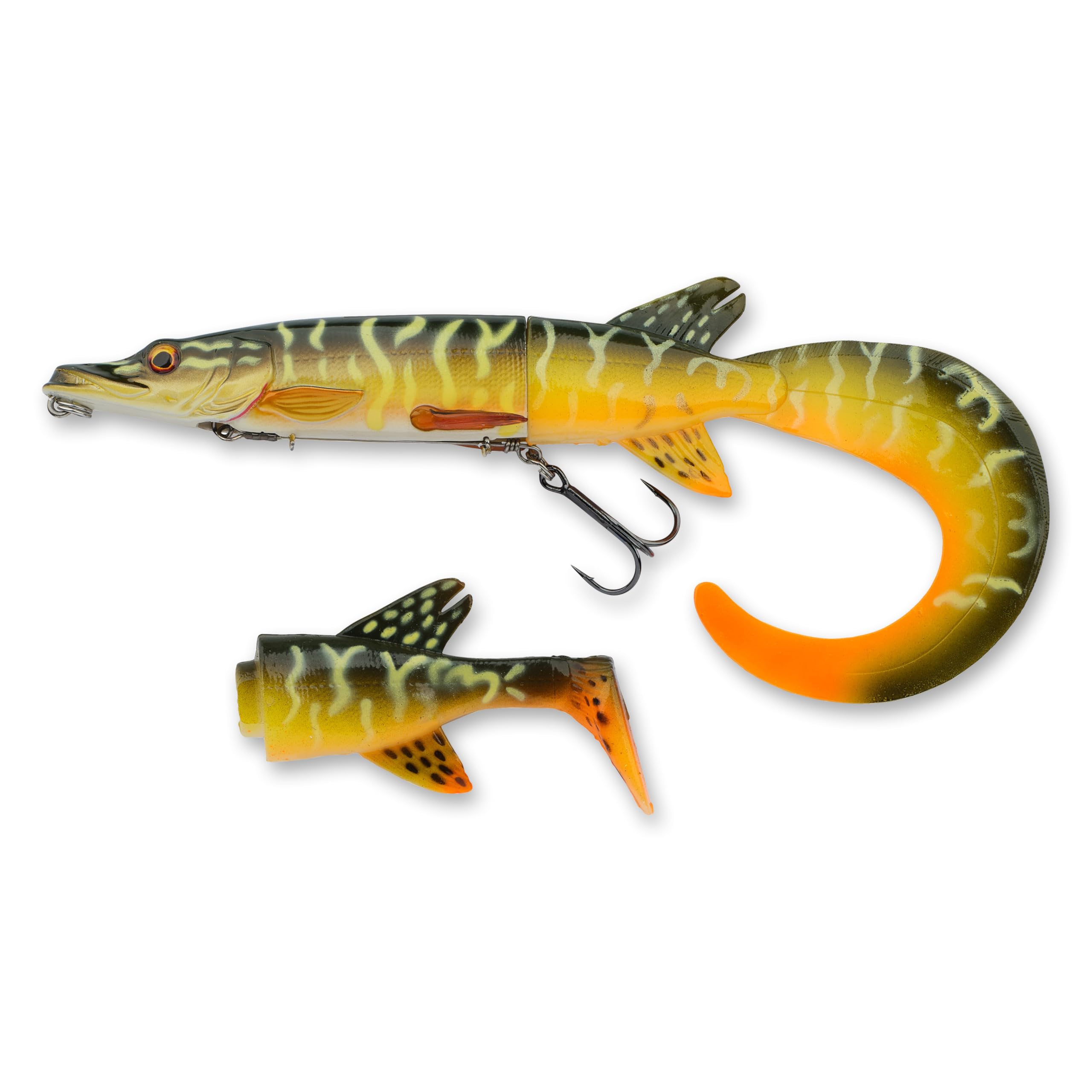 Savage Gear 3D Hybrid Pike Fishing Bait, 4 1/2 oz, Pike, Realistic Contours, Colors & Movement, Durable ABS Construction, Heavy-Duty Treble Hooks, Line Thru Wired Design, Replaceable PVC Tails — image 1