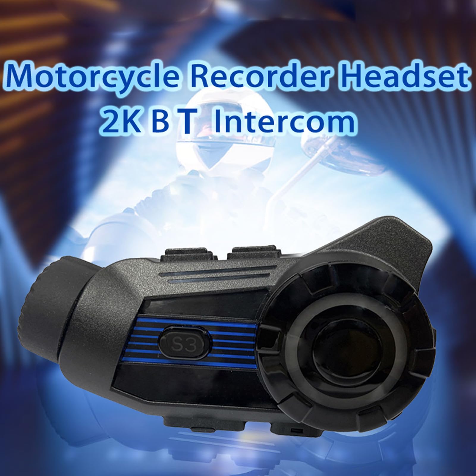 Aoresac Casco Moto BT Auricolare con Fotocamera 2K, Citofono Moto