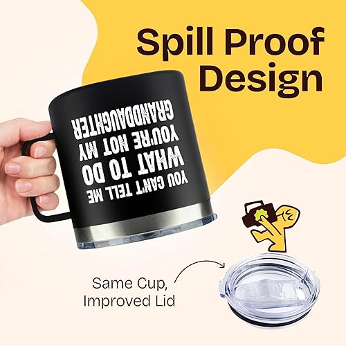 Miniatura 5 de KLUBI You Can't Tell Me What To Do You're Not My Granddaughter - Regalos de cumpleaños para abuelo de 14 onzas para abuelo, regalo para abuelo, el