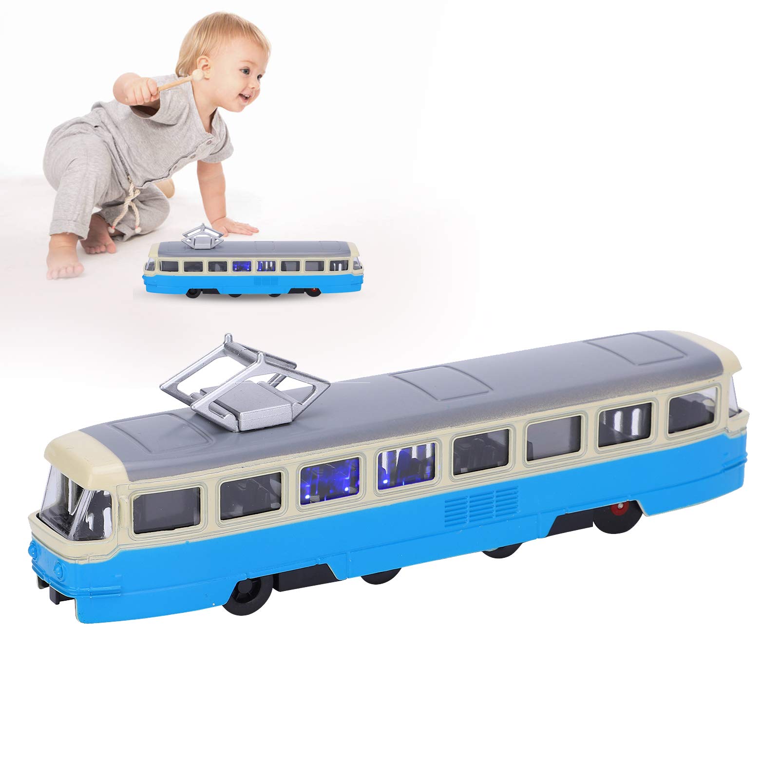 Generic Modèle de Voiture de Simulation en Alliage, Jouet à Tirer avec Lumière Sonore pour Enfants, Collectionneurs, échelle 1:48, Voiture Conteneur ((rouge