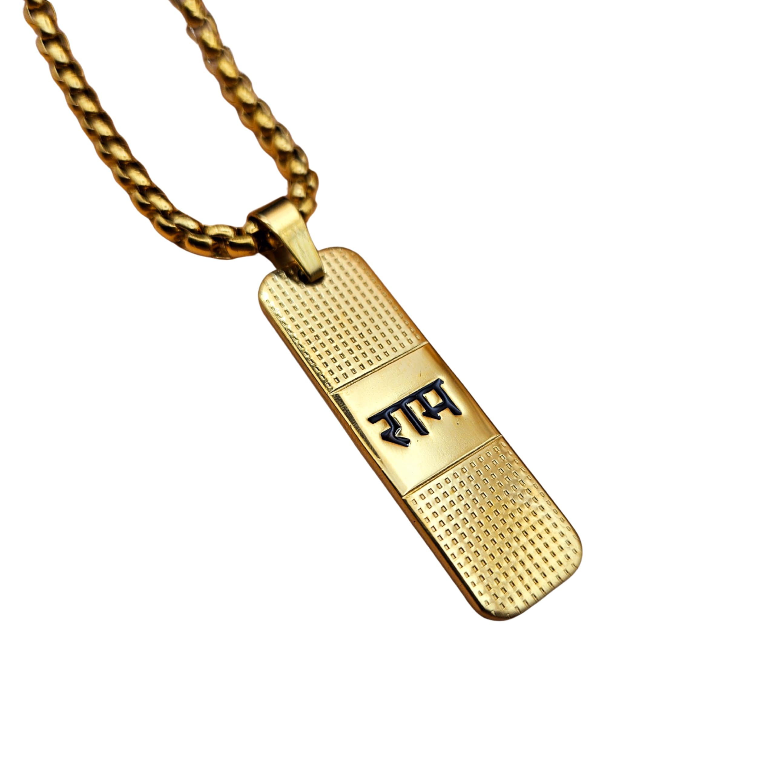 Nikza Shree Ram 18K Gold Plated Dotted Pendant With Chain For Mens (24Inch) (B0CX95TL25) Amazon Price History, Amazon Price Tracker