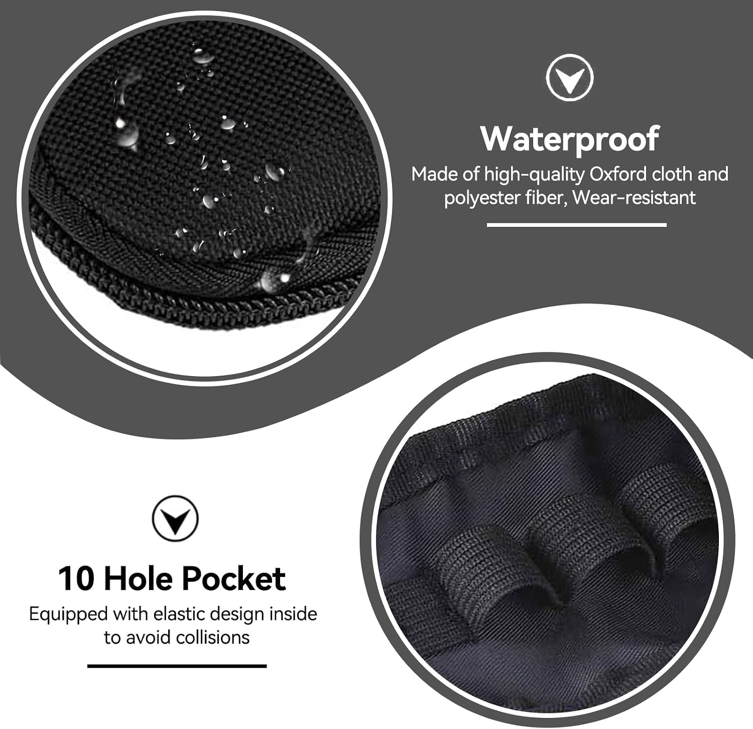 Agatige 10 Holes Essential Oils Carrying Case, Essential Oil Key Chain Carrying Case 2ml Roller Bottles Storage Organizer Essential Oil Containers Storage bag for Travel(1PCS, Black)