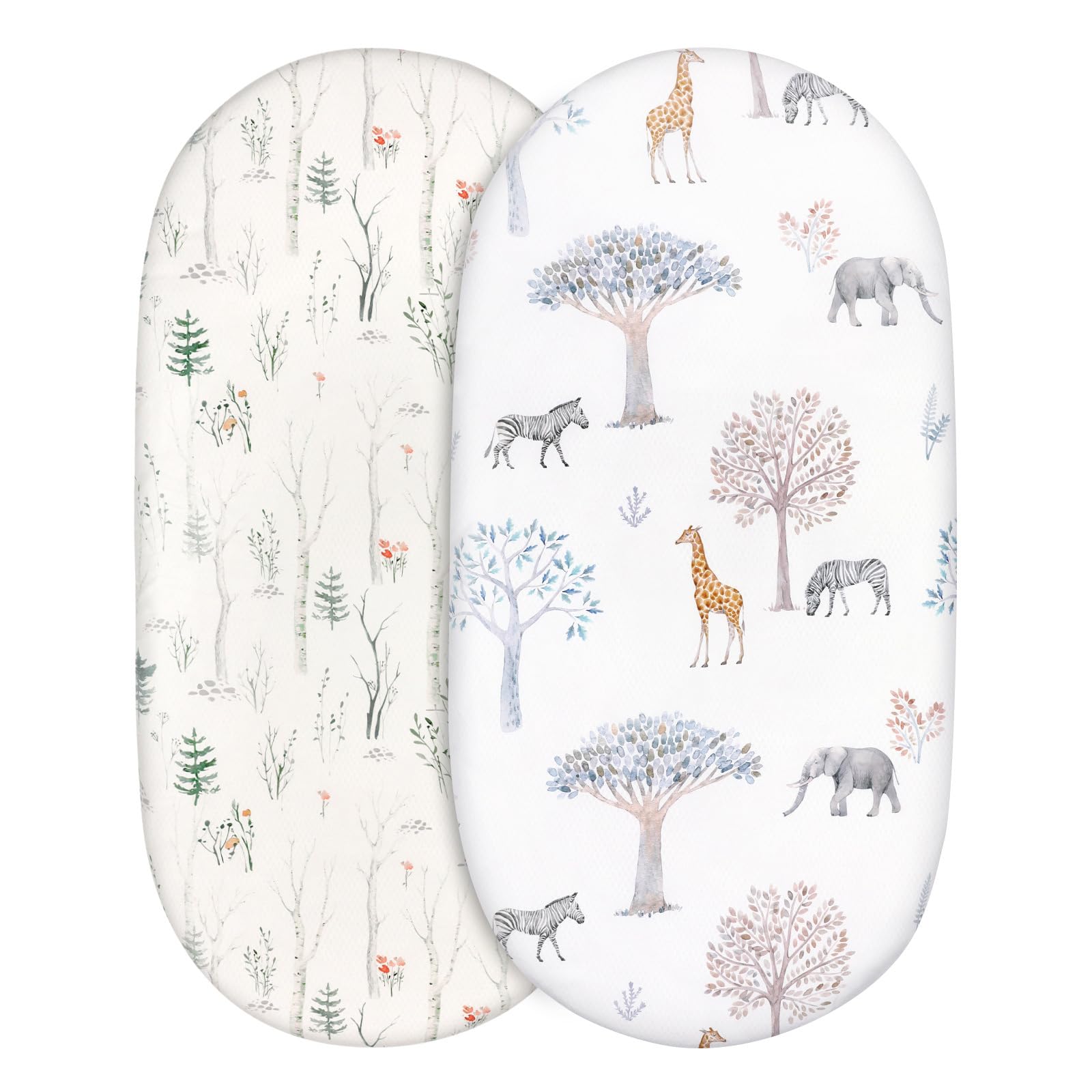 Tsophreniq 2Pcs / lot Breathable Baby Bassinet Sheets Removable Fitted Sheet Infant Crib Cradles Changing Mat Cover for Newborns Elastic Travel Crib Sheets