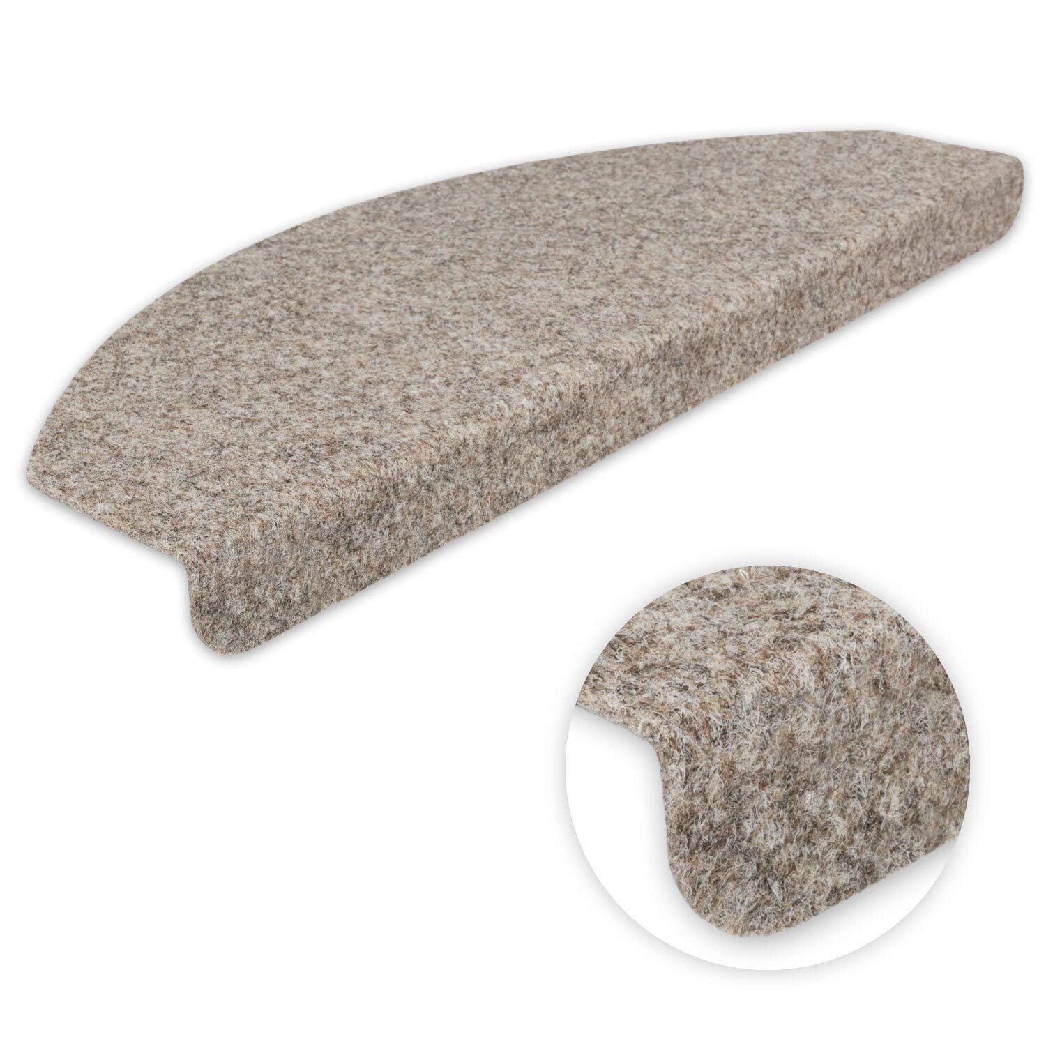 Kettelservice-Metzker Stufenmatten Zerbst im 15er SparSet I aus 100% Nadelvlies I Halbrund Beige-Sand