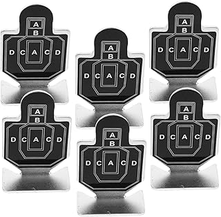 Balacoo Juego De 6 Piezas Pequeño Objetivo De Puesto De Destino para Campo De Tiro Objetivos para Tiro Al para El Rango Soportes De Destino Metal Black