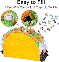 Vista 33 de Juego de 2 piñatas (coche + taco) – Suministros para fiestas de niños, juego de juegos temáticos para fiestas de cumpleaños, carnaval y actividades