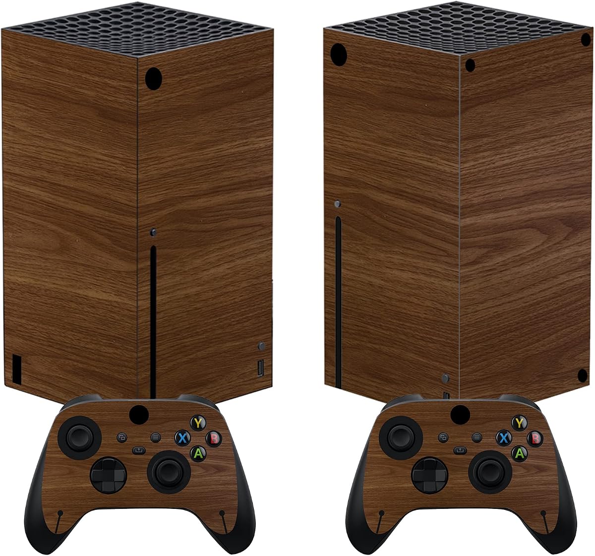 PlayVital Wood Grain Custom Vinyl Skins for Xbox Core Wireless Controller, Wrap Decal Cover Stickers for Xbox Series X Console Controller