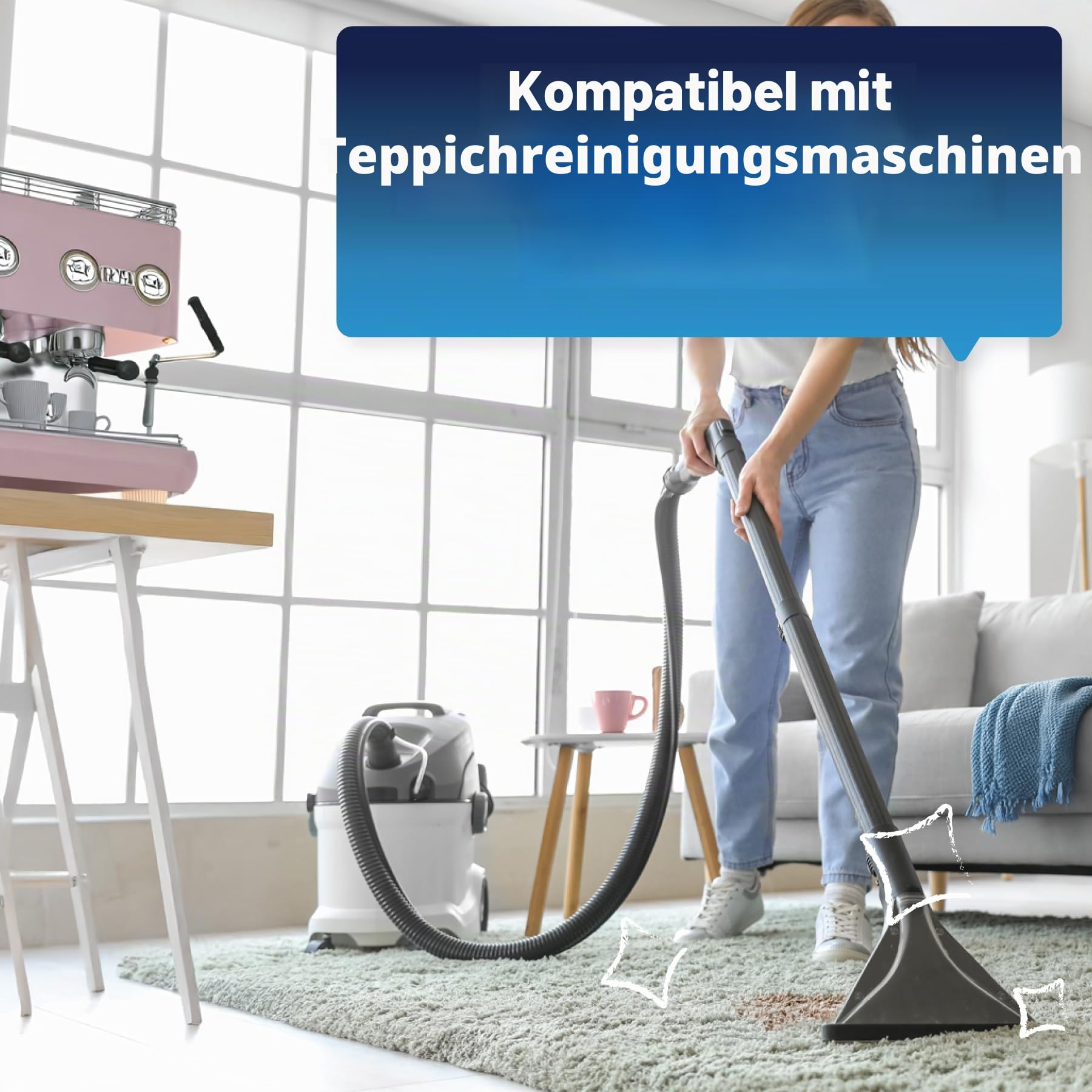 Dirtbusters 3 in1Teppichreiniger & Polsterreiniger Konzentrat für alle Teppichböden und Polster, reinigt & desodoriert - Teppichshampoo Geeignet für alle Waschsauger, Beerenfrisch 5 Liter