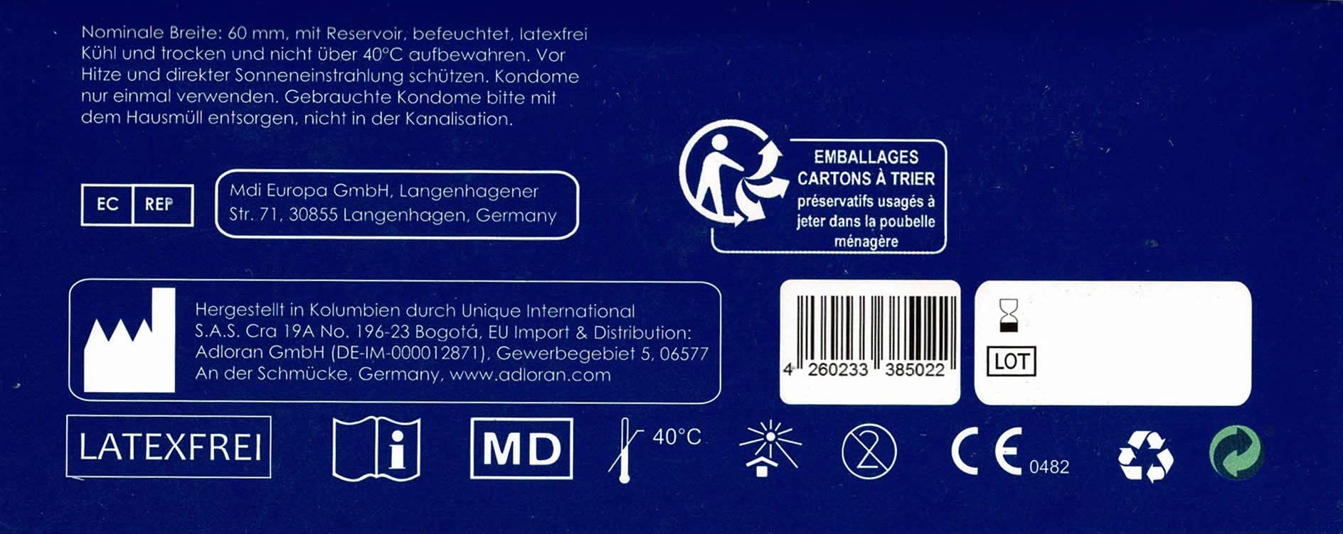 Unique Condom Card - 24x3 profilattici - senza lattice [Salute e Bellezza]