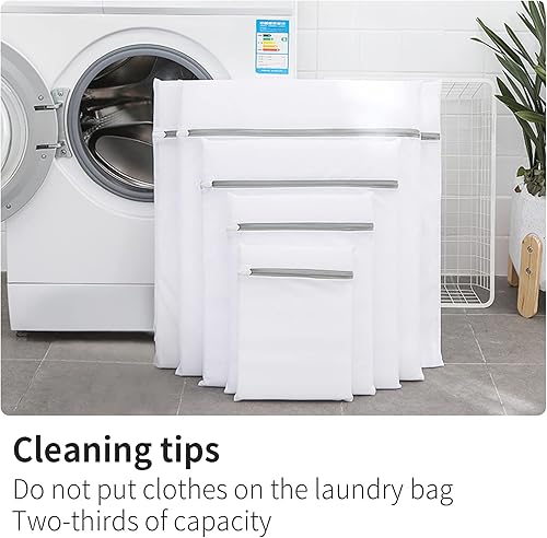 Miniatura 6 de Paquete de 3 bolsas de malla XXL para lavandería - Bolsa grande Jumbo duradera para lavadora para chaquetas, cortinas, jeans, 24 x 24 pulgadas 3