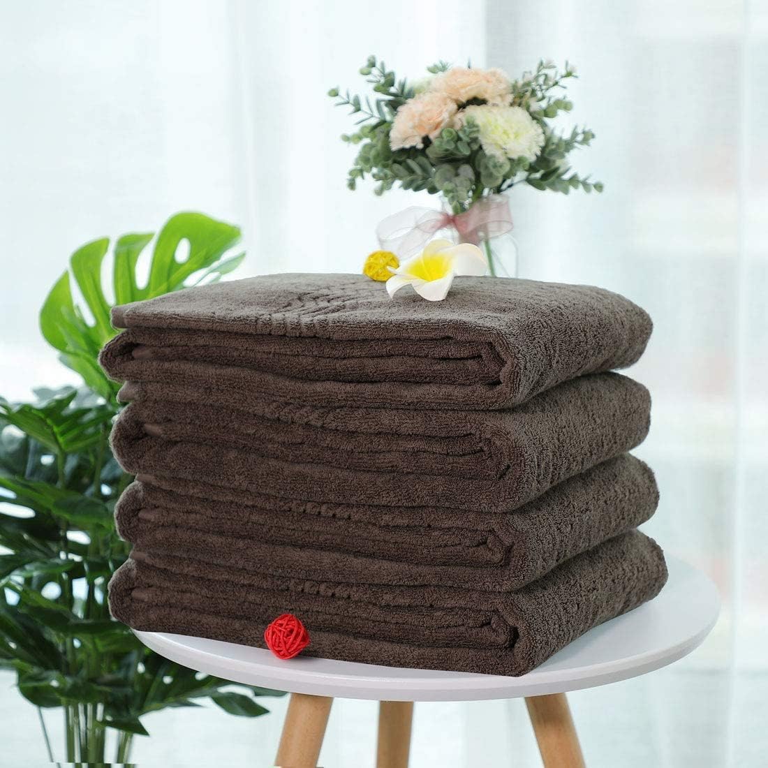 XYWHPGV Cotton Bath Towel-Natural, Ultra Absorbent, Lightweight Bath Sheets-Soft Bath Towel Set, Coffee, 4 Pack (E1930 701c1 0a149 5c836 ed276 77900