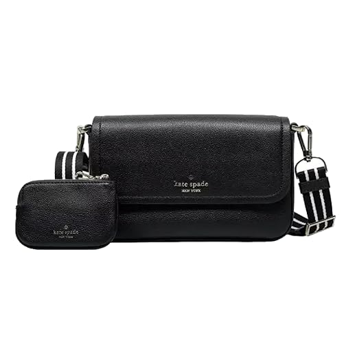 Kate Spade New York Women's Rosie Pebbled Leather Small Flap Crossbody Bag, Black