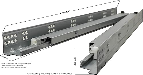 Miniatura 7 de Silverline SFUS - Armario de extensión completa de 18 pulgadas con cierre suave y 6 pares de disparadores de zinc