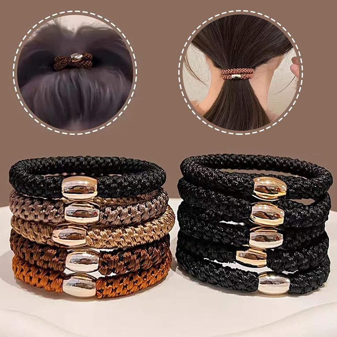 Amazon | Voyyphixa ヘアロープ 男性用 シュシュゴム 10本セット