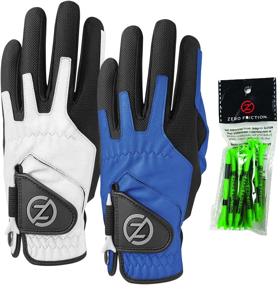 Zero Friction Men's CompressionFit Synthetic Golf Glove (2 Pack), Left