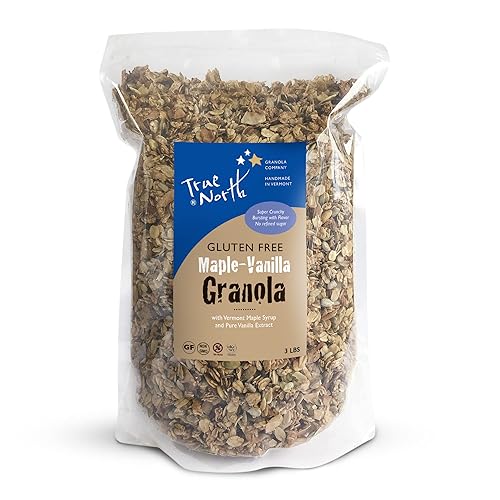 True North Granola - Granola de vainilla de arce sin gluten, baja en carbohidratos, sin nueces y sin OMG, bolsa a granel, 3 libras