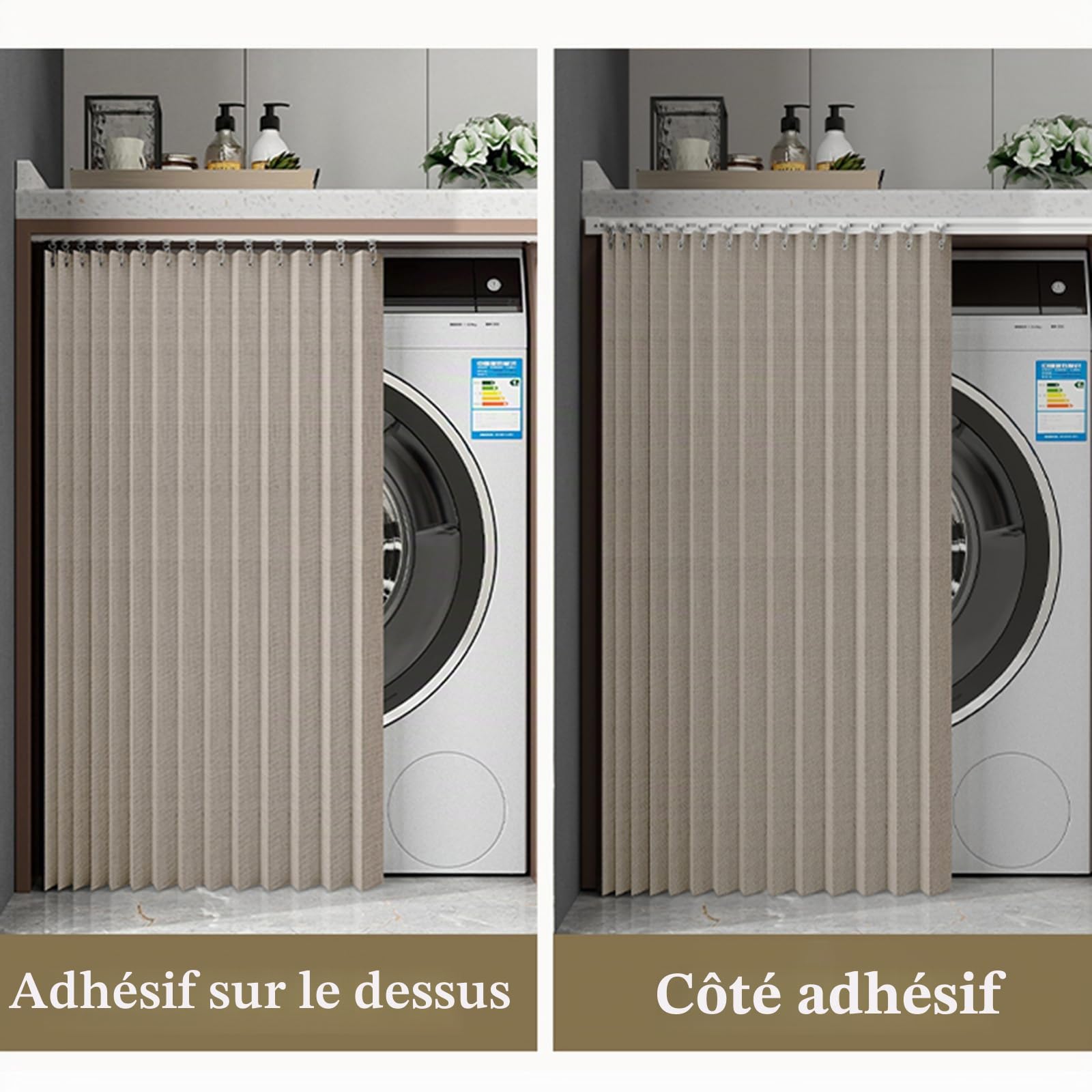 Rideau Anti-Poussière pour Casier, Étagères et Armoires - Protection Contre le Soleil - Pour Armoires à Chaussures et Machine à Laver