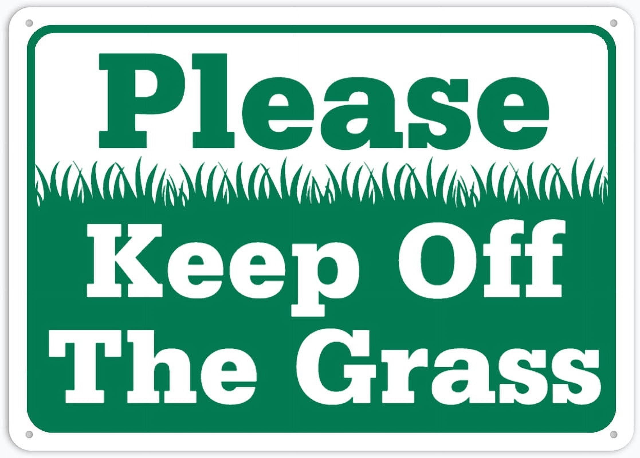 peiyeety Please Keep Off The Grass Sign Signs Outdoor, Uv Printed Aluminum 12x16 Inches, Weatherproof and Security Signs for Home Or Business