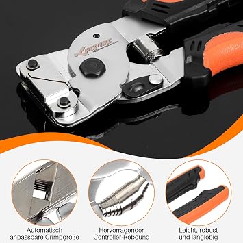 KF CPTEC Crimping Pliers Wire End Ferrules 0.25-10mm² Self-Adjusting Square Pressing